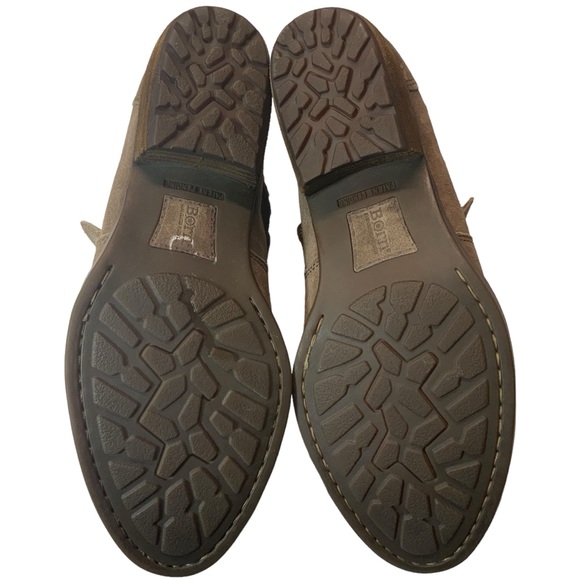 Born Sylvia Suede Leather Heel Bootie Boot Brown Marmotta Distressed - Picture 8 of 8